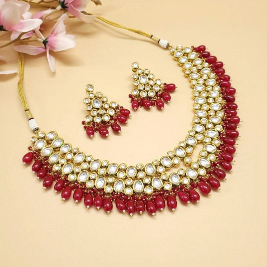 Gold Plated Kundan Necklace Set