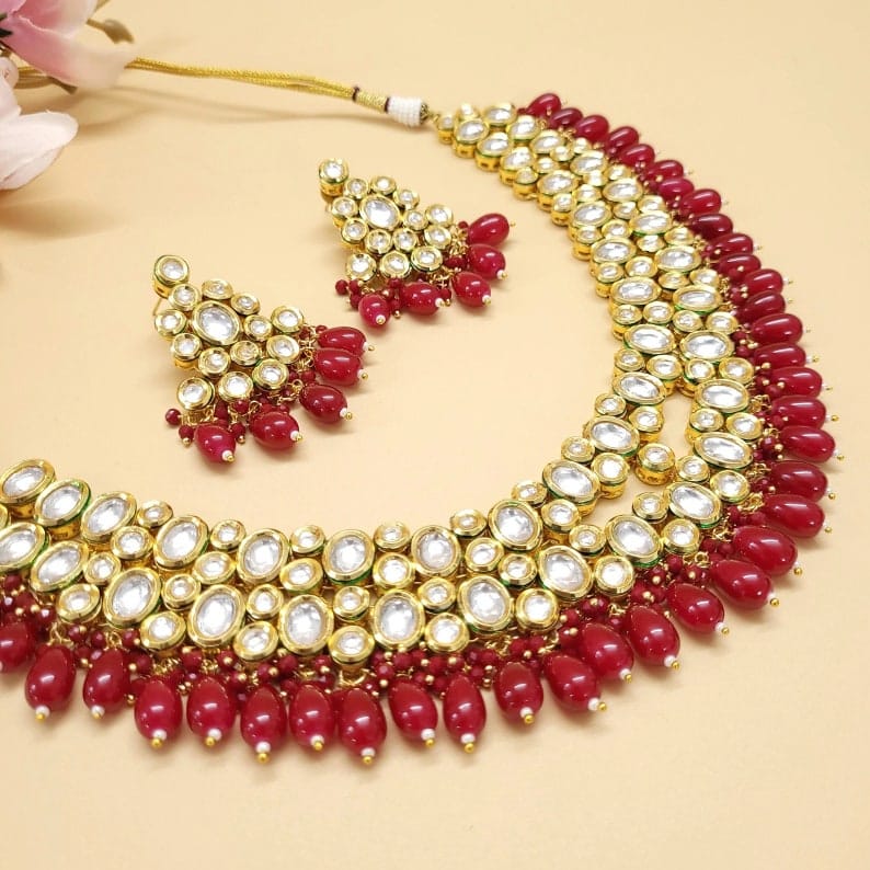 Gold Plated Kundan Necklace Set