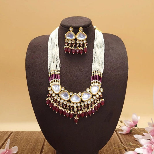 Gold Plated Kundan Necklace Set
