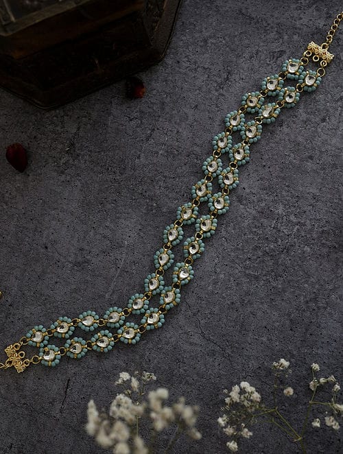Blue Stone Kundan Choker Necklace