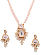 Gold-Plated Kundan Stone & Pearl Necklace