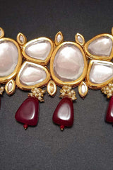 Gold Tone Kundan Necklace & Earrings