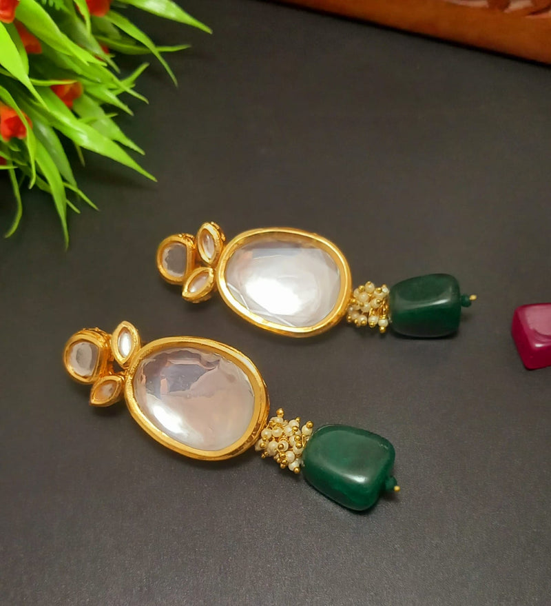 Gold Tone Kundan Necklace & Earrings