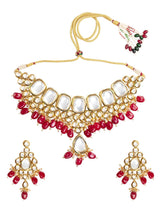 Gold Tone Kundan Necklace & Earrings