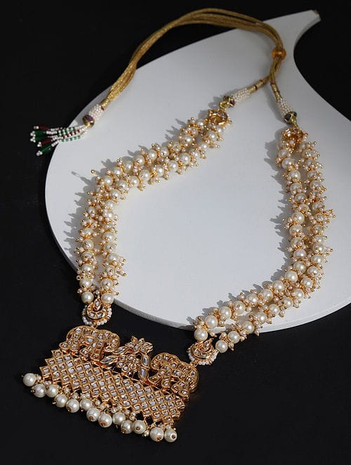Gold Plated Jadau Kundan Long Necklace Set