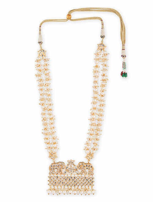 Gold Plated Jadau Kundan Long Necklace Set