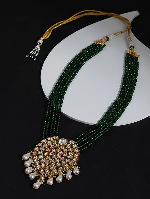 Gold Plated Jadau Kundan Long Necklace Set