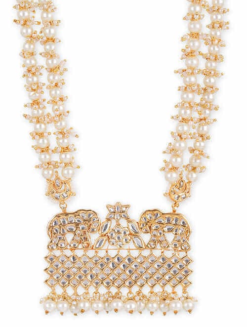 Gold Plated Jadau Kundan Long Necklace Set