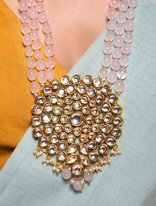 Gold Plated Jadau Kundan Long Necklace Set