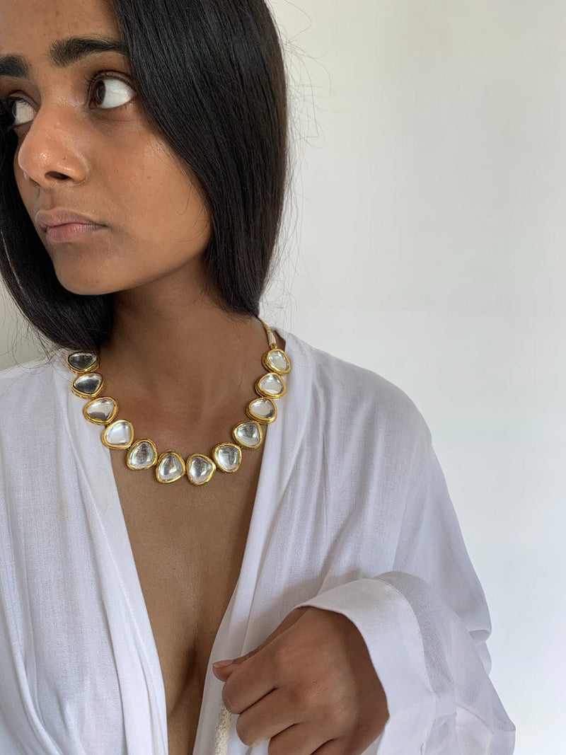 Gold Plated Jadau Kundan Necklace Set