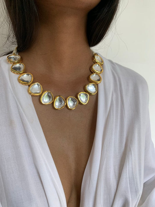 Gold Plated Jadau Kundan Necklace Set