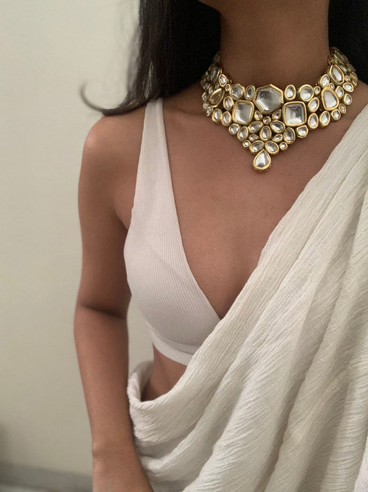 Gold Plated Jadau Kundan Necklace Set