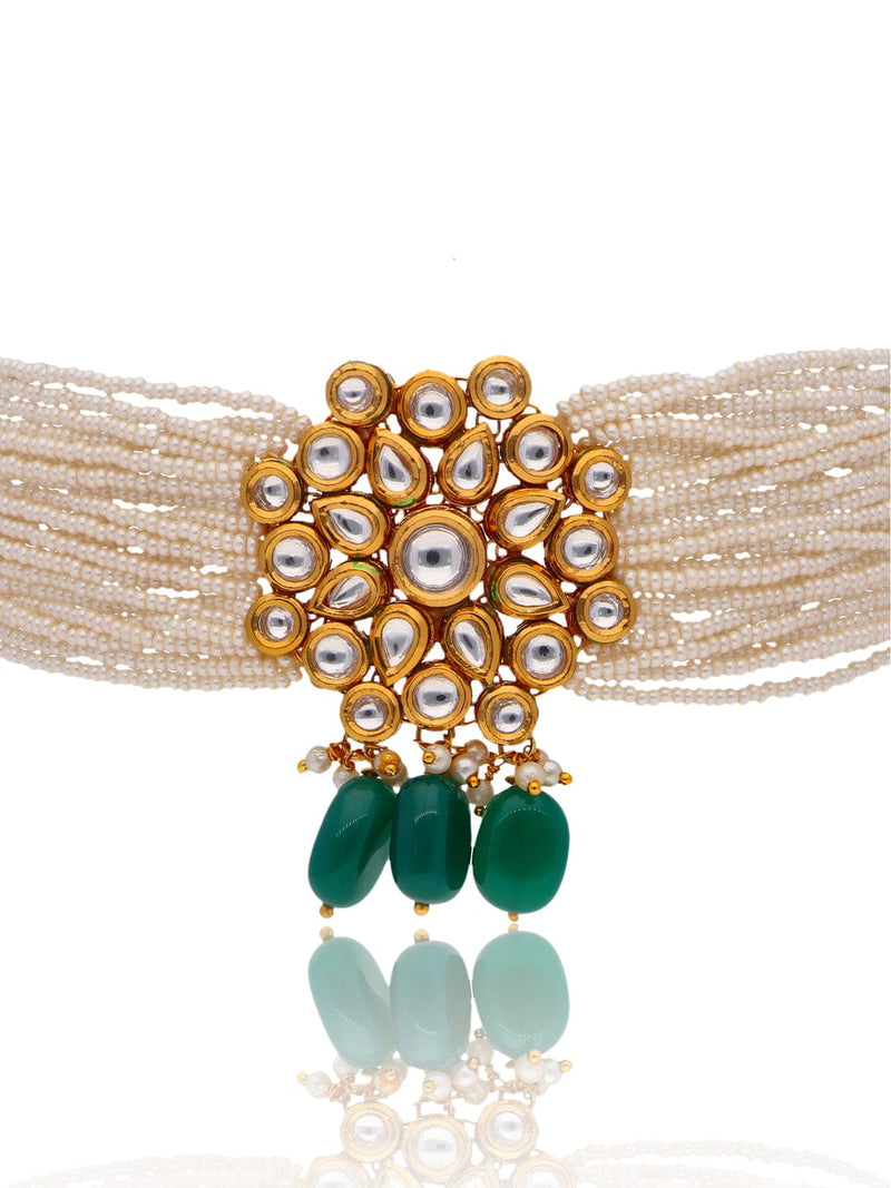 Gold Plated Jadau Kundan Necklace Set