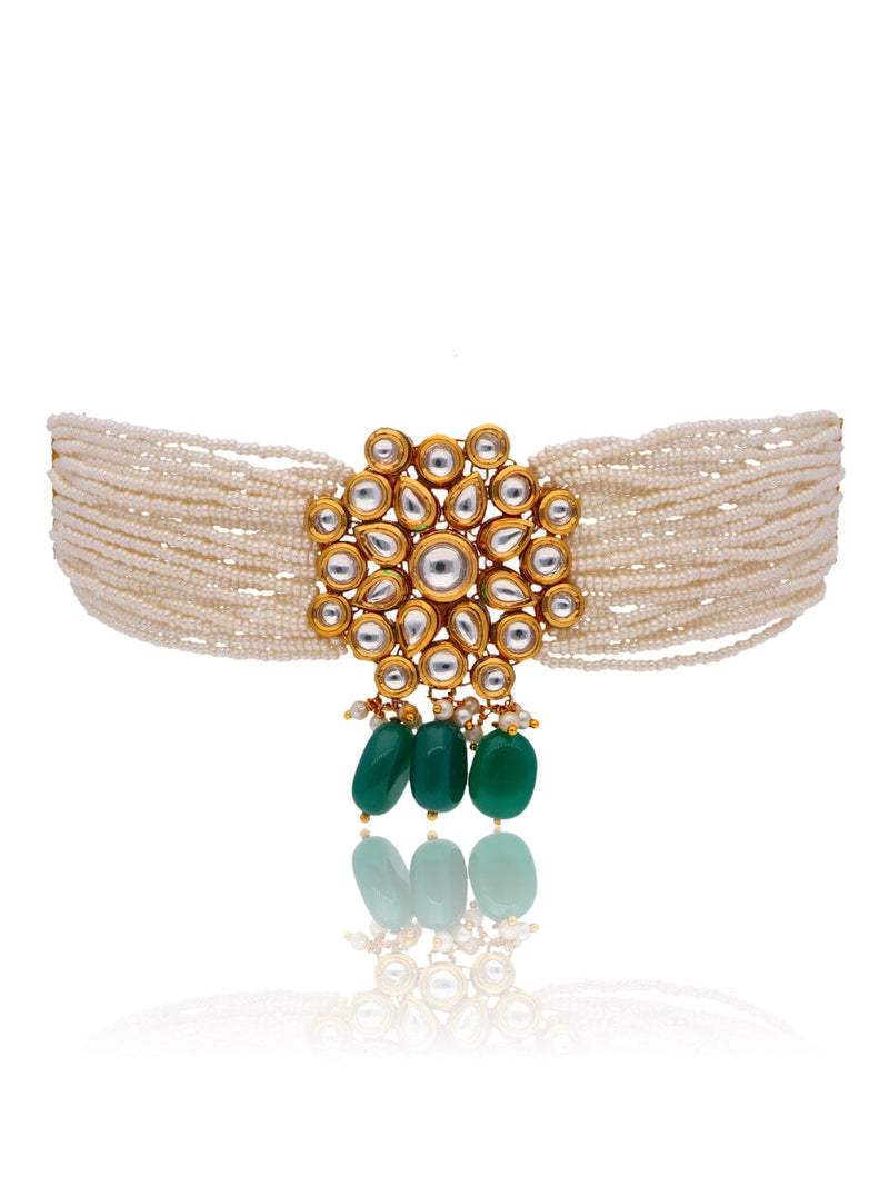 Gold Plated Jadau Kundan Necklace Set