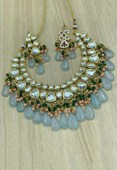 Gold Plated Jadau Kundan Necklace Set