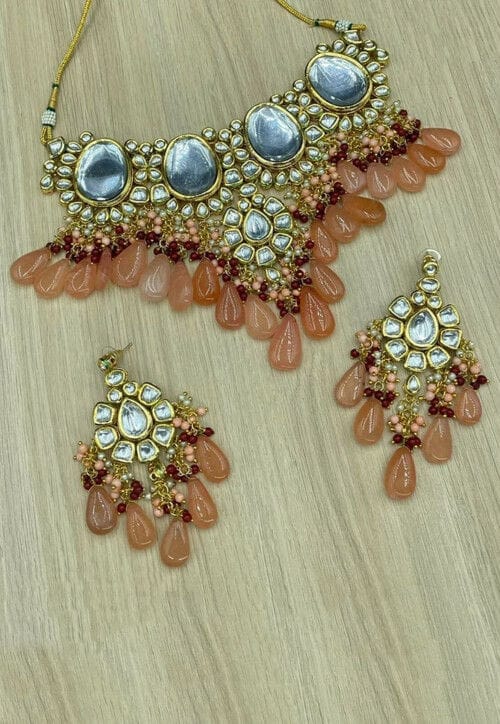 Gold Plated Jadau Kundan Necklace Set