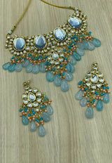 Gold Plated Jadau Kundan Necklace Set