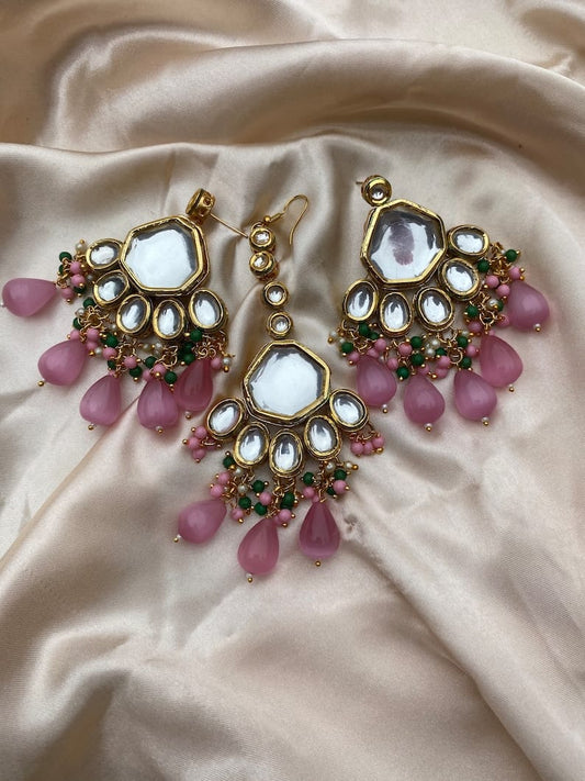 Gold Plated Jadau Kundan Necklace Set