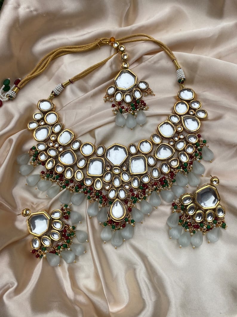 Gold Plated Jadau Kundan Necklace Set