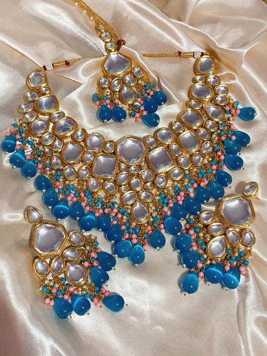 Gold Plated Jadau Kundan Necklace Set