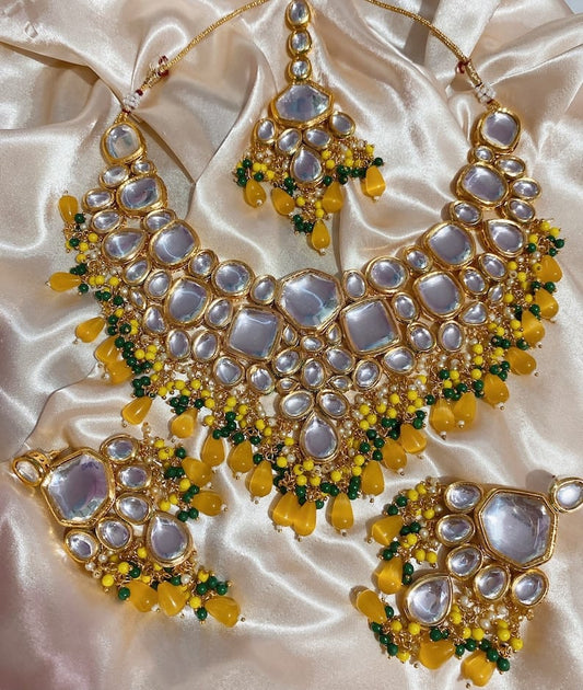 Gold Plated Jadau Kundan Necklace Set
