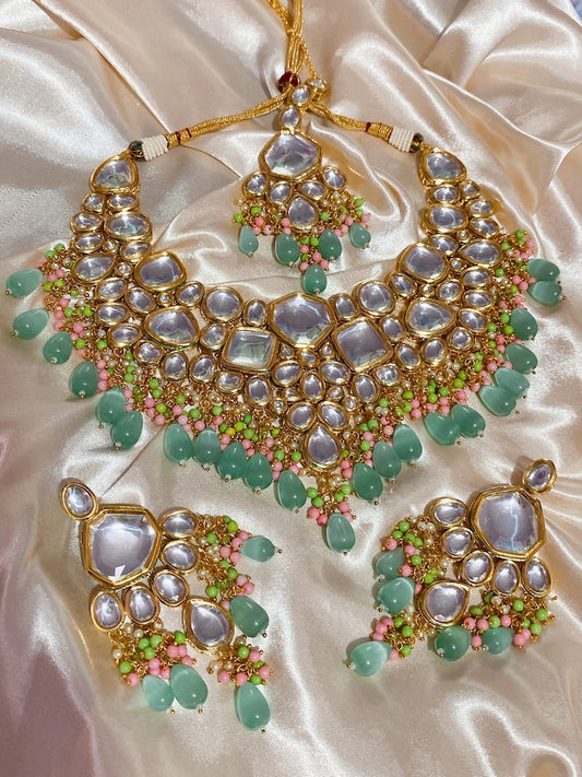Gold Plated Jadau Kundan Necklace Set