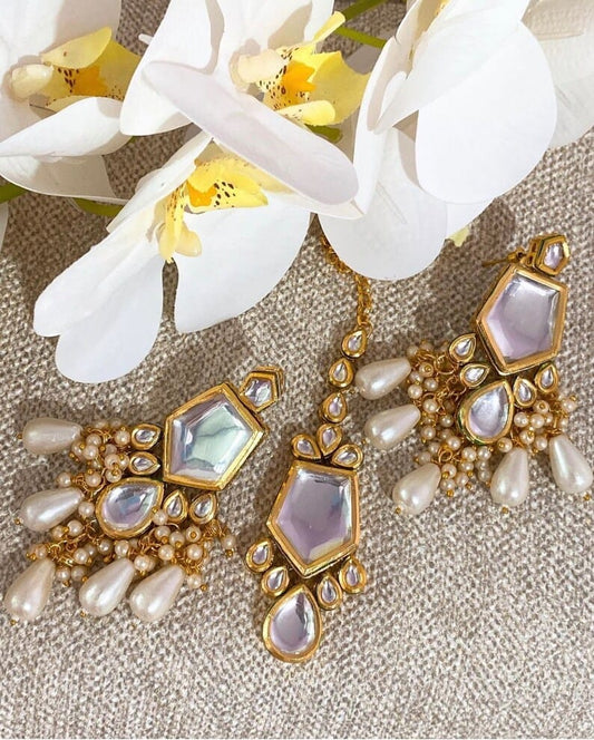 Gold Plated Jadau Kundan Necklace Set
