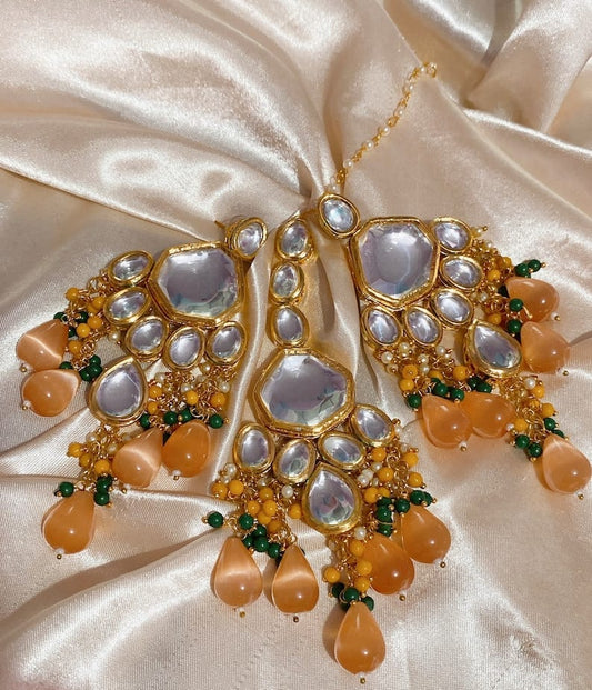 Gold Plated Jadau Kundan Necklace Set