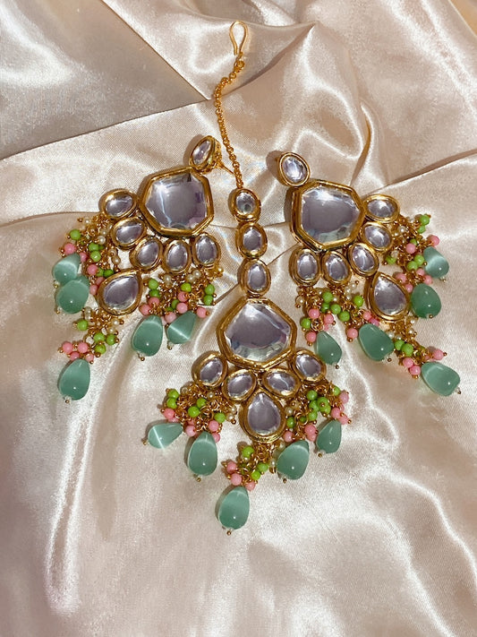 Gold Plated Jadau Kundan Necklace Set