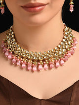 Gold Plated Kundan Polki Choker Necklace Set