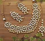 Gold Finish Kundan Choker Necklace Set