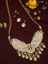 White Finish Kundan Peral Necklace Set