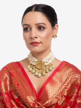 White Finish Kundan Peral Necklace Set