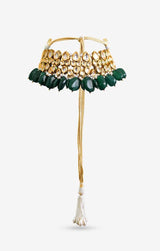 Gold Plated Kundan Necklace Set With Earrings & Maangtika