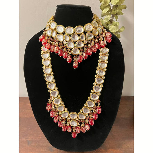 Gold Plated Uncut Polki Kundan Necklace Set