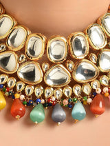 Brass Gold Plated Multicolor Jewellery Set