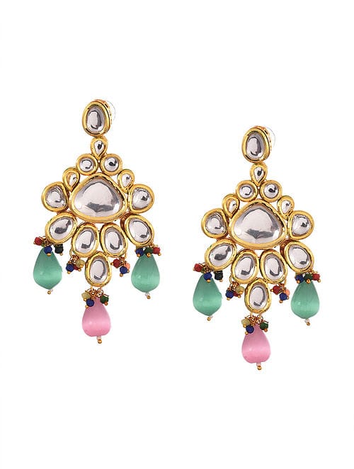 Brass Gold Plated Multicolor Jewellery Set