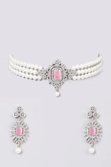 Gold Plated Stone Studded Layered Choker Necklace