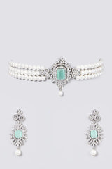 Gold Plated Stone Studded Layered Choker Necklace