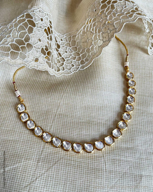 Gold Plated Kundan Studded Necklace & Earrings Set