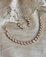 Gold Plated Kundan Studded Necklace & Earrings Set