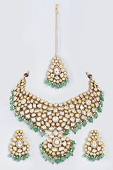 Gold Plated Kundan Polki Necklace Set