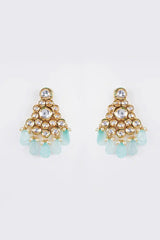 Gold Finish Kundan Polki Necklace Set