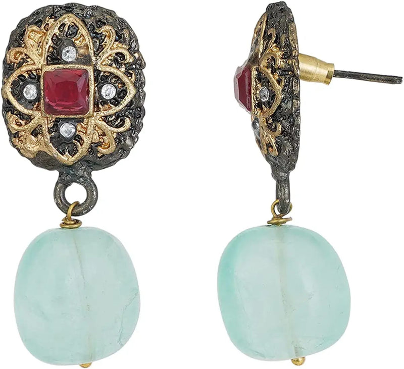 Gold Plated Kundan Necklace & Earrings Set