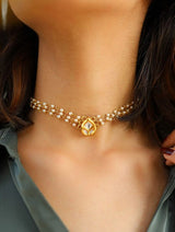 Gold Plated Pearl Choker Necklace