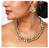 Gold Toned Kundan Studded Necklace Set