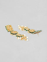 Gold Plated White Pearl Kundan Choker Necklace Set
