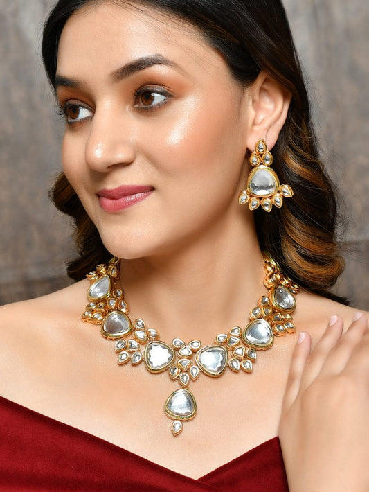 Gold Plated Kundan Ethnic Jewellery Set