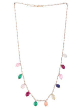 Gold Plated Handcrafted Multi Color Stones Necklace
