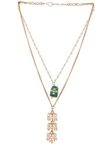 Gold-Platead Green Tanjore Kundan Chai
